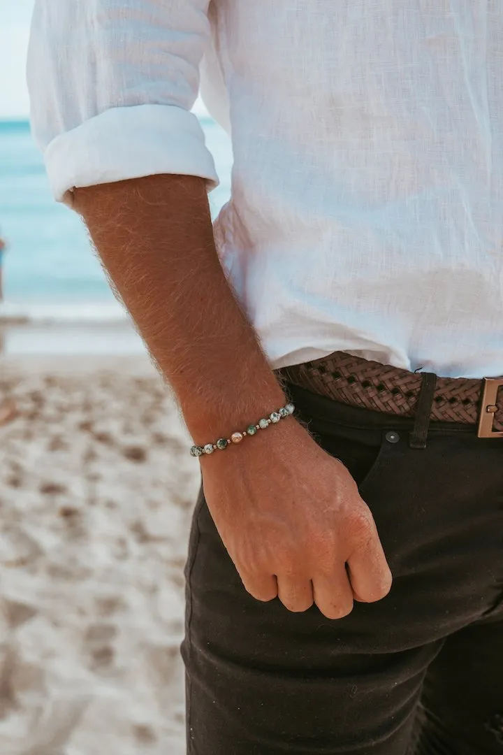 The Tommy Bracelet • Green Spot Jasper