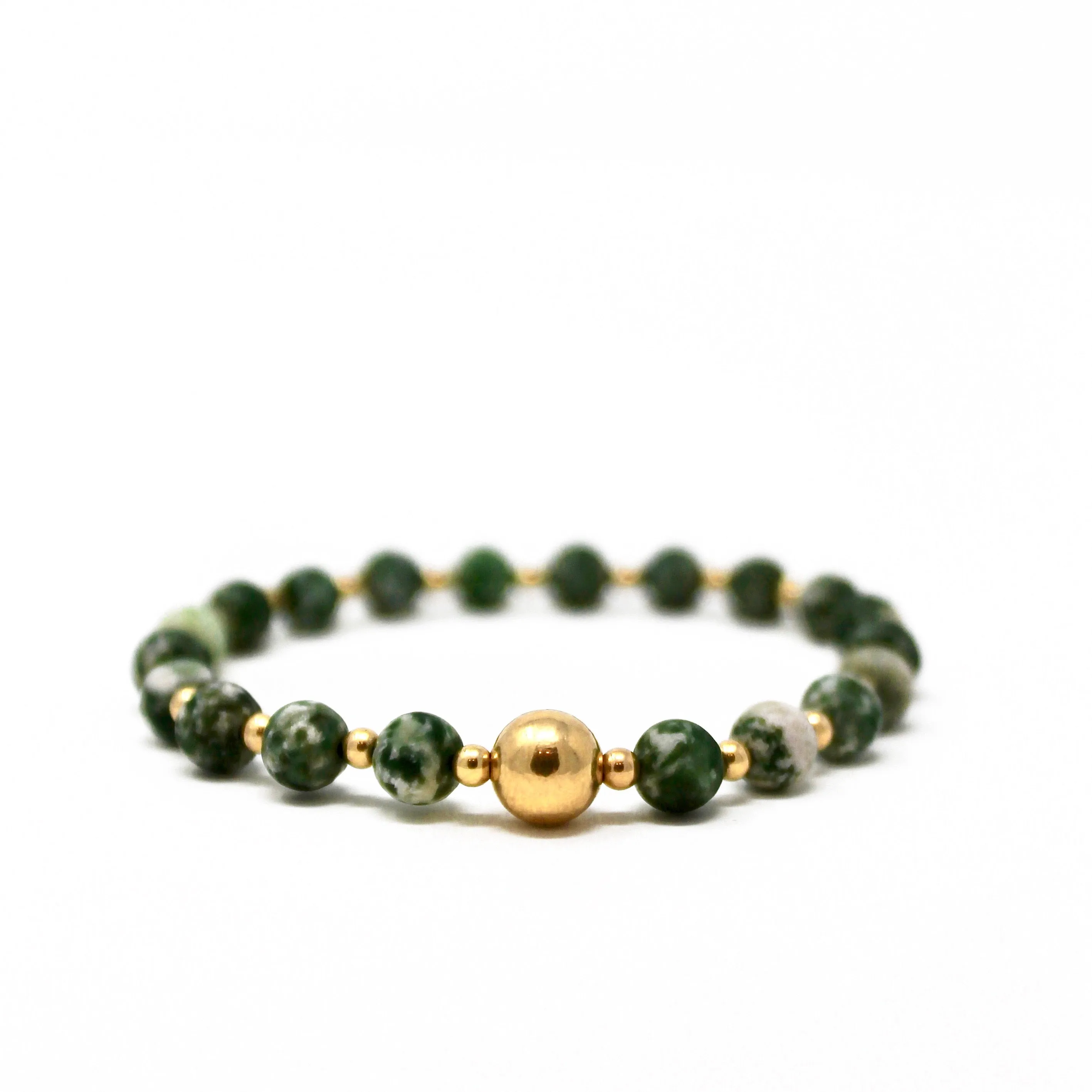 The Tommy Bracelet • Green Spot Jasper
