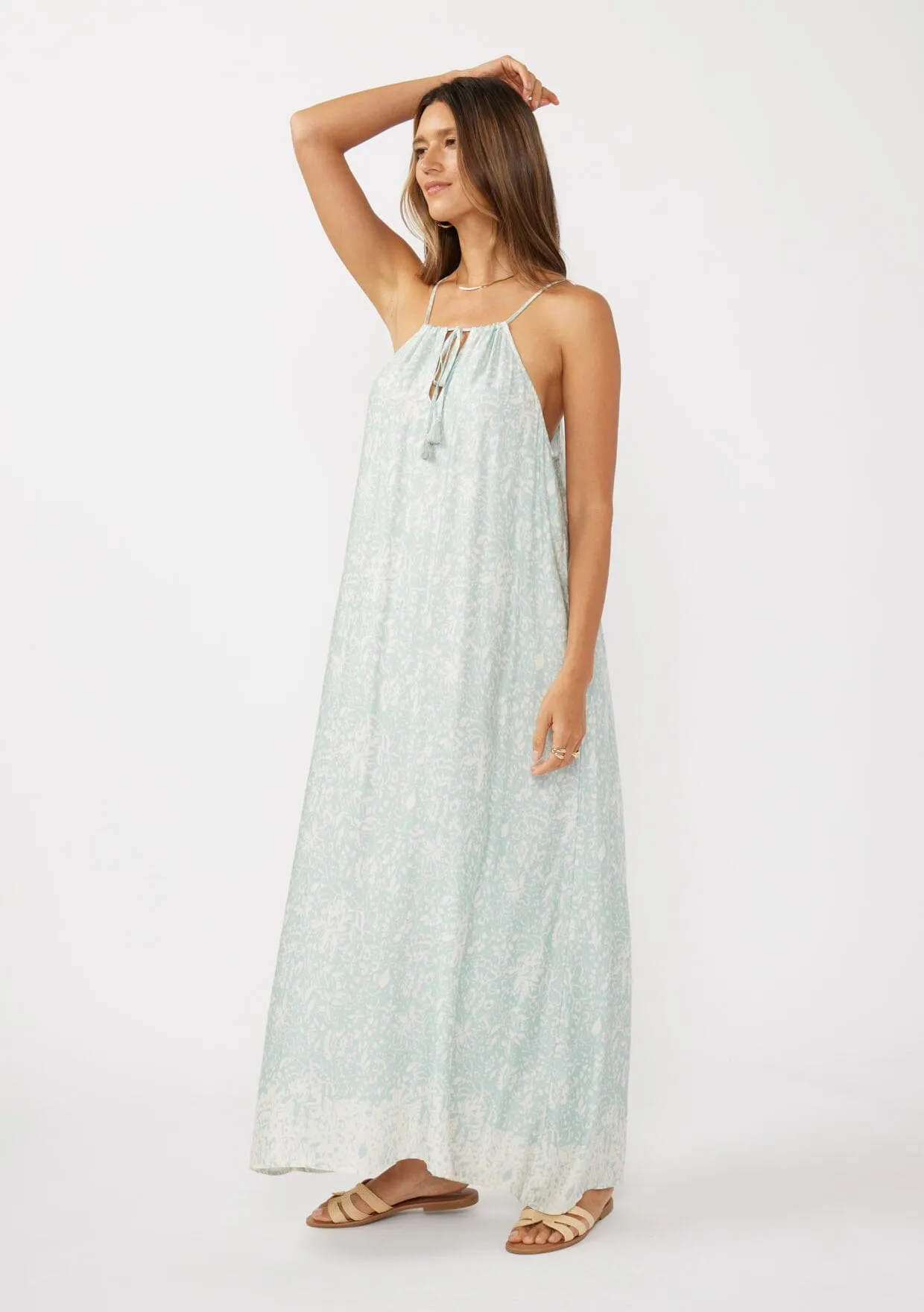 Tidal Flow Halter Maxi Dress