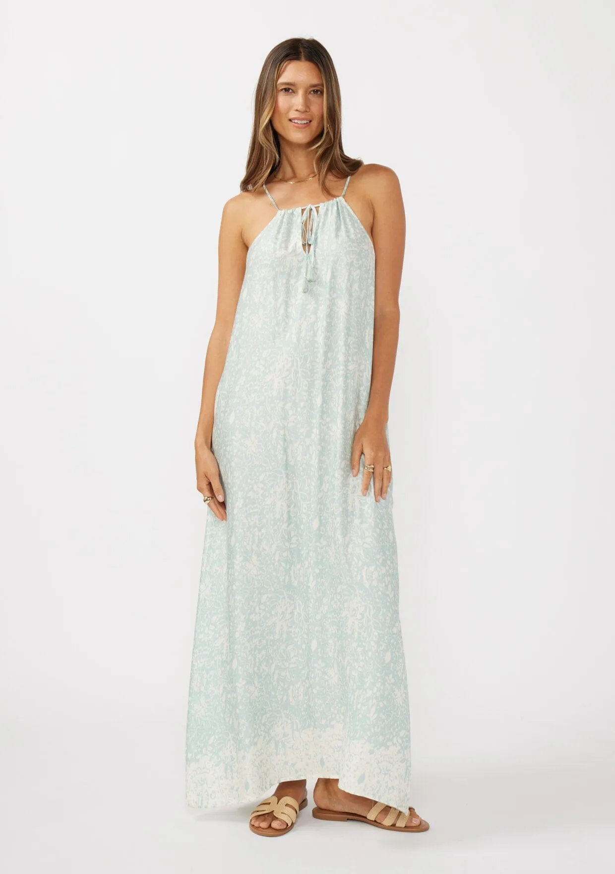 Tidal Flow Halter Maxi Dress