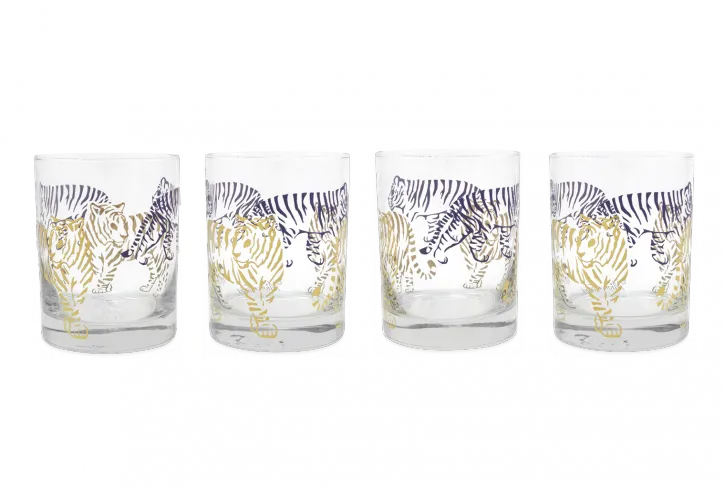 Tiger, Tiger Purple & Gold Glasses