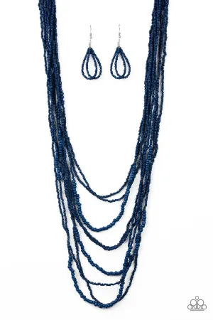 Totally Tonga - Blue Seed Bead Necklace