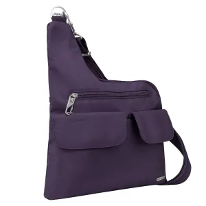Travelon Anti-Theft Cross-Body Bag, Two Pocket, Dark Purple (Purple) - 42373-150