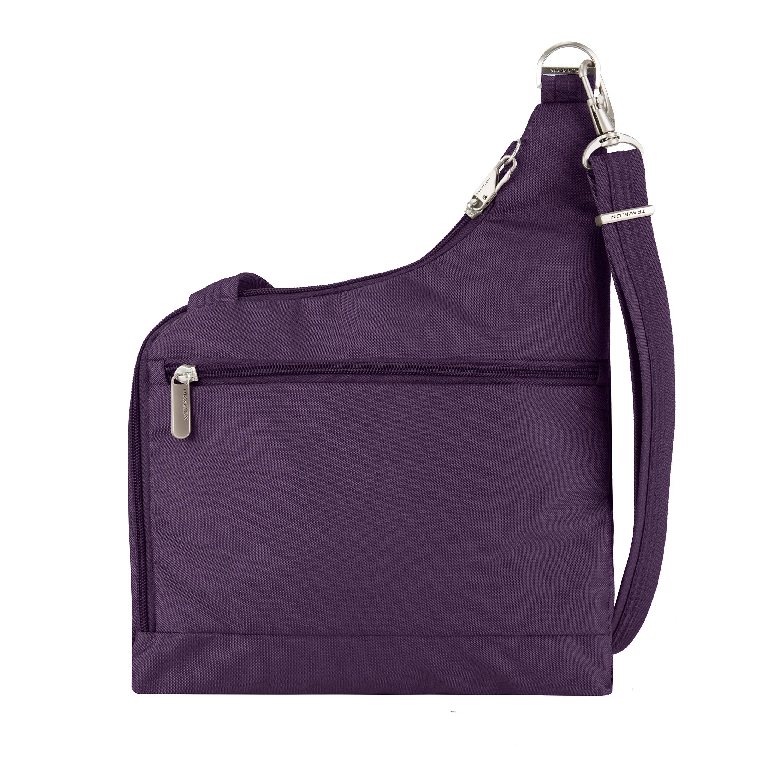 Travelon Anti-Theft Cross-Body Bag, Two Pocket, Dark Purple (Purple) - 42373-150
