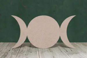 triple moon - wooden craft cut-out - 3mm MDF