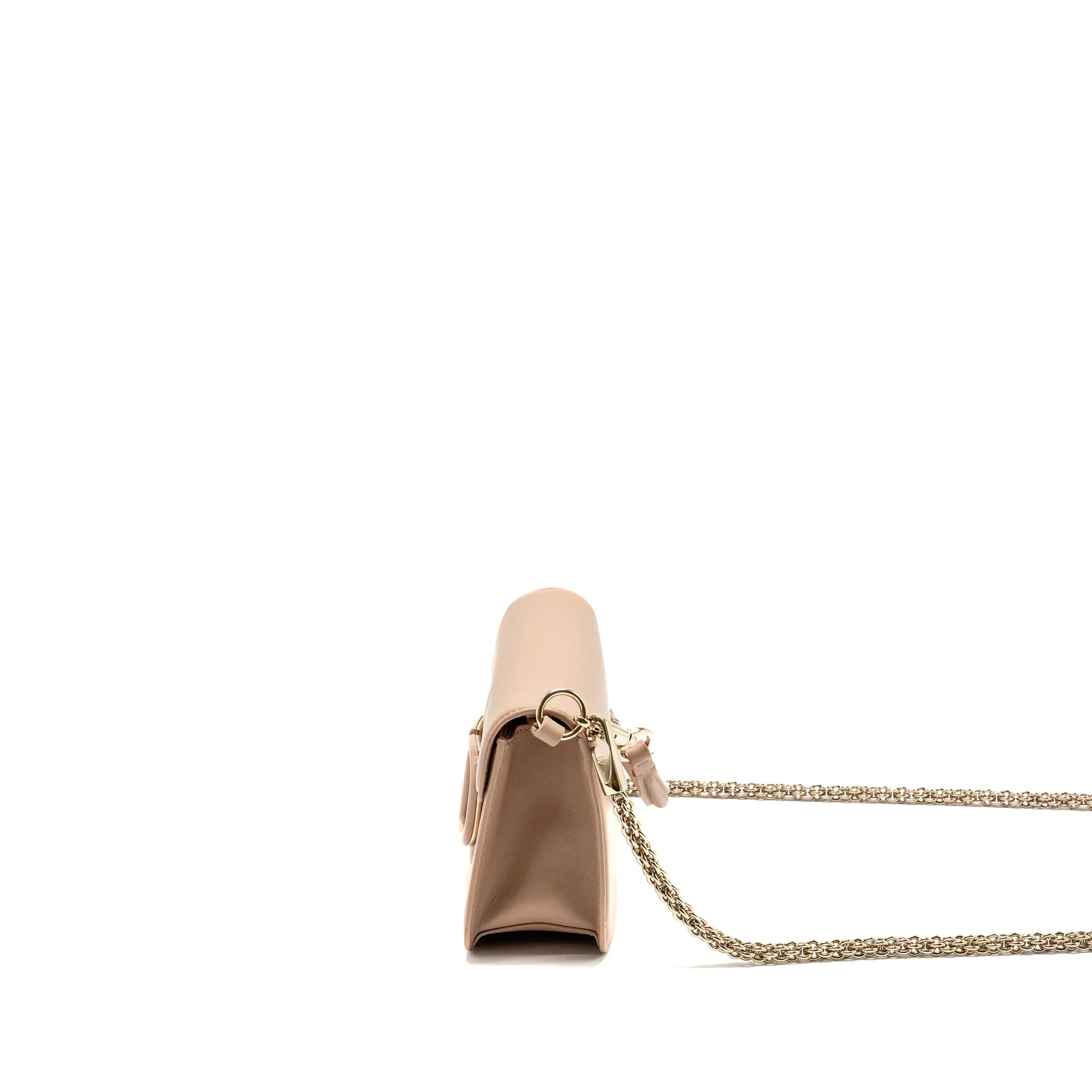 Valentino Garavani Vlogo Signature Shoulder Bag Calfskin Light Pink LGHW