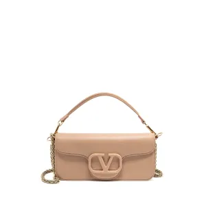 Valentino Garavani Vlogo Signature Shoulder Bag Calfskin Light Pink LGHW