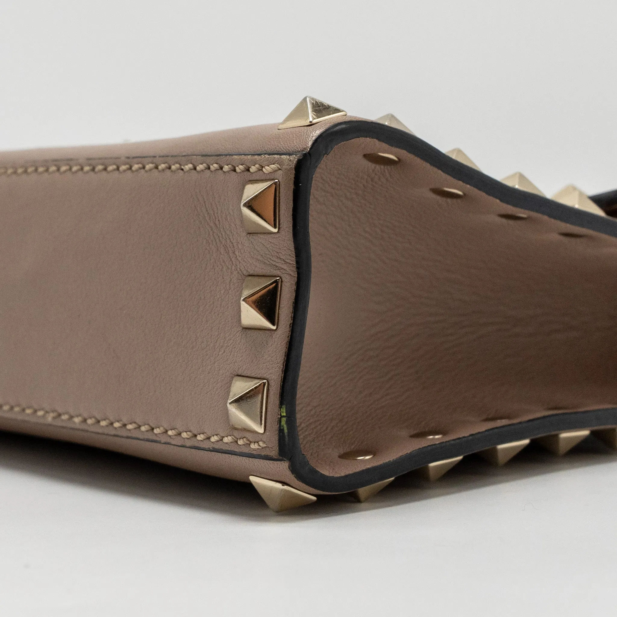 Valentino Small Rockstud Crossbody Bag Calfskin Beige LGHW