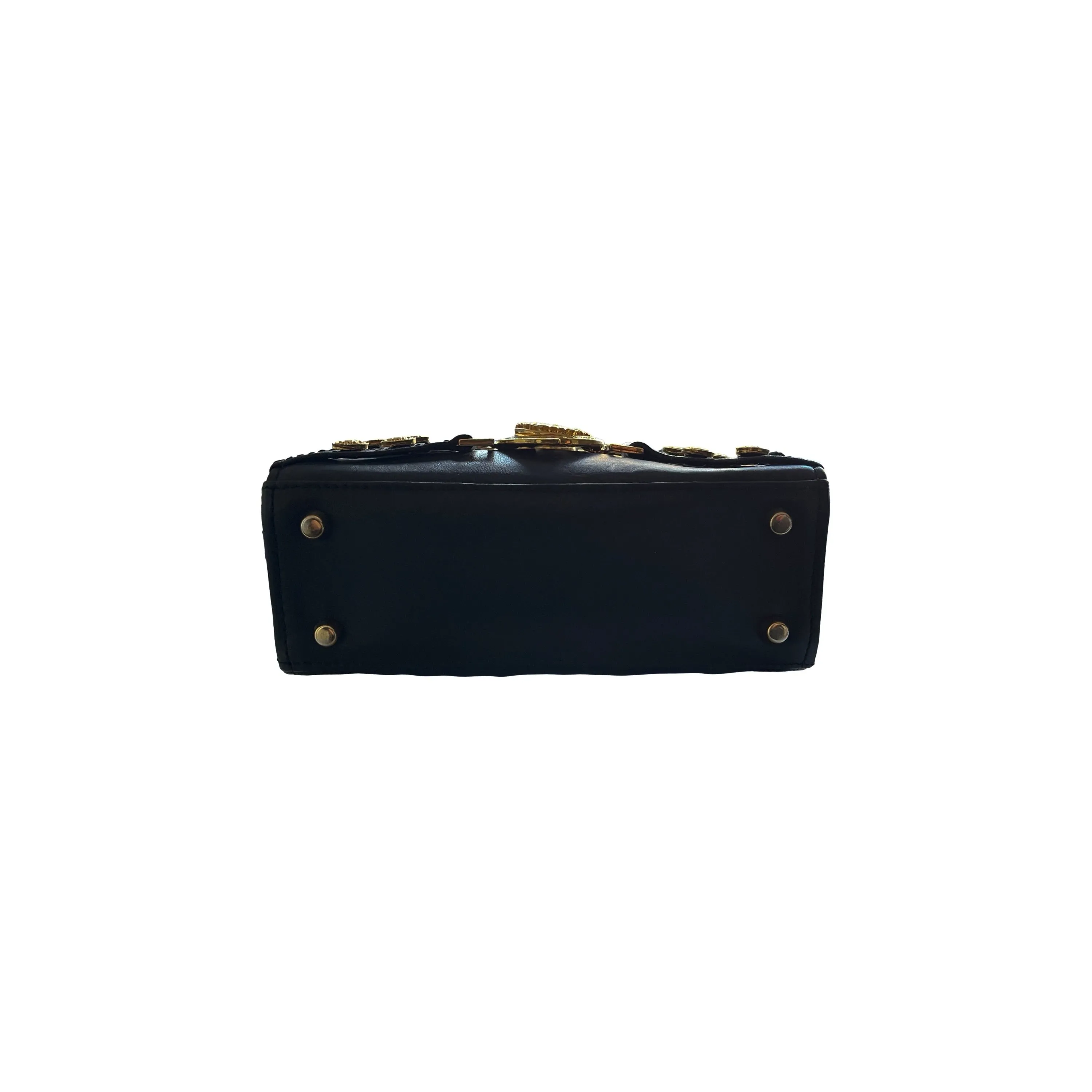Versace Black Medusa Charm Mini Top Handle