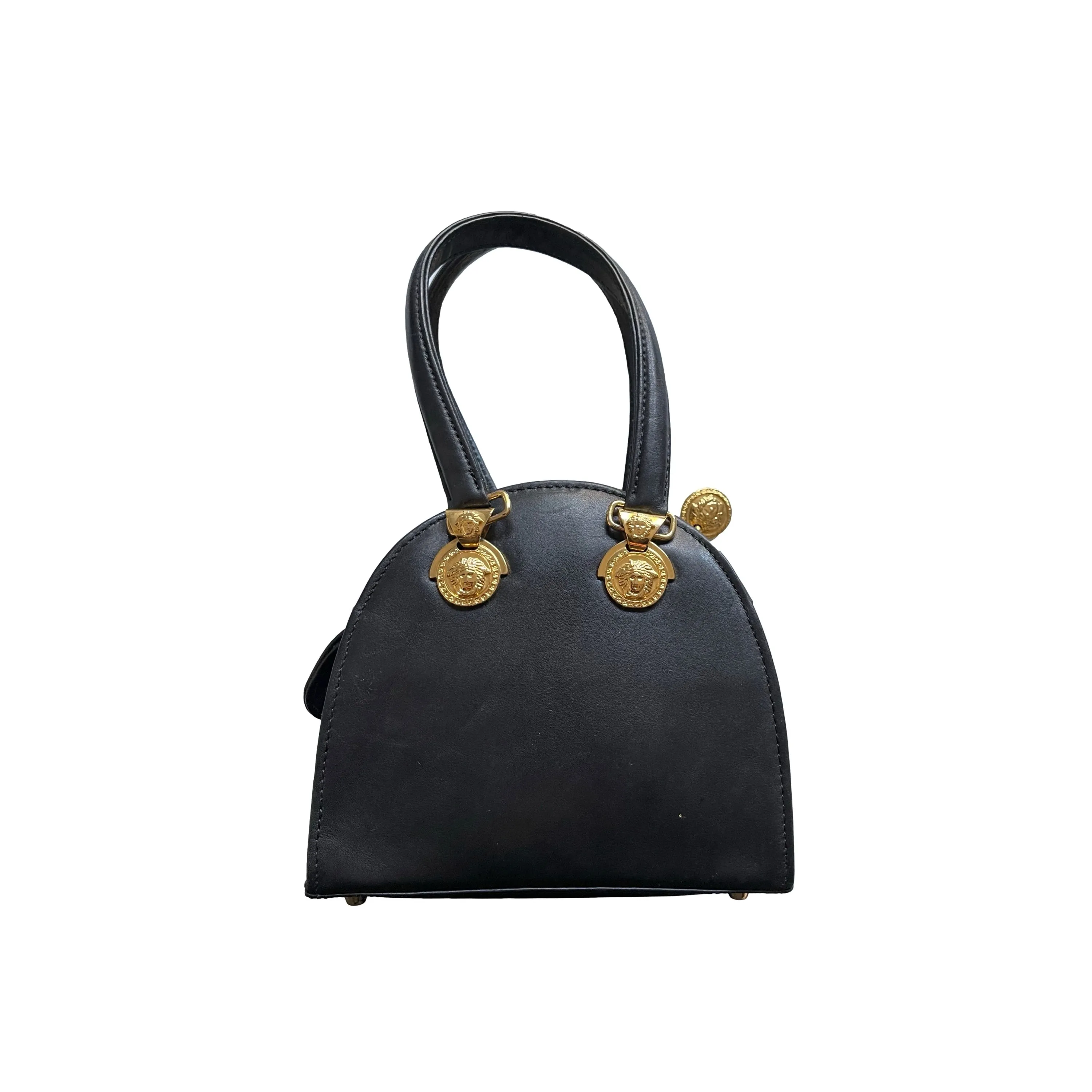 Versace Black Medusa Charm Mini Top Handle