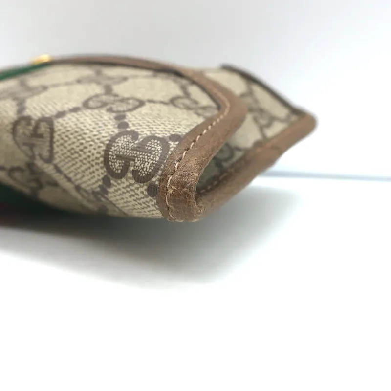 Vintage Gucci Sherry GG Monogram Canvas Web Pouch Beige Small Clutch