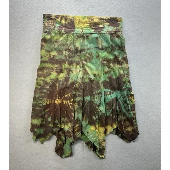 Vintage Jayli Tie Dye Skirt XL Cotton Boho Hippie Flowy Asymmetrical Festival