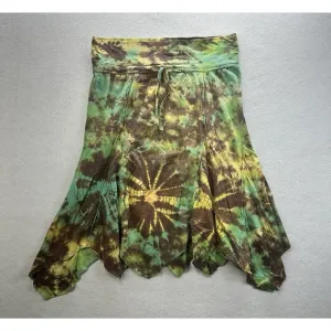 Vintage Jayli Tie Dye Skirt XL Cotton Boho Hippie Flowy Asymmetrical Festival