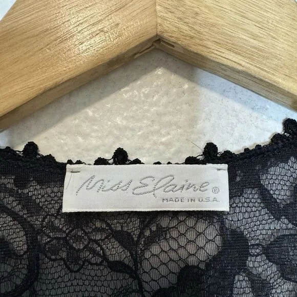 Vintage Miss Elaine Lace Long Sleeve Robe Lingerie Whimsygoth‎ Victorian Gothic