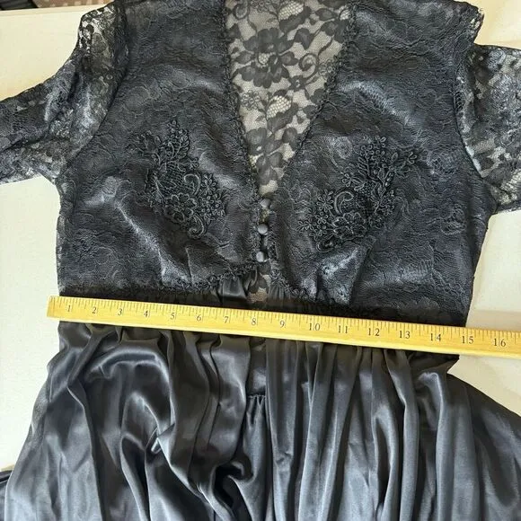 Vintage Miss Elaine Lace Long Sleeve Robe Lingerie Whimsygoth‎ Victorian Gothic