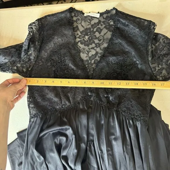 Vintage Miss Elaine Lace Long Sleeve Robe Lingerie Whimsygoth‎ Victorian Gothic
