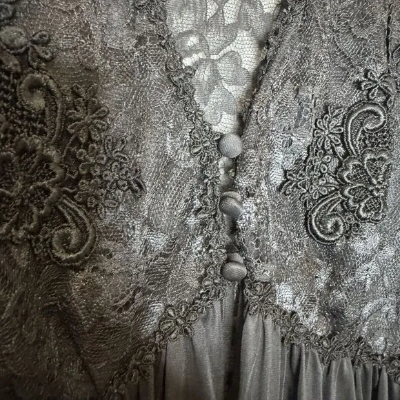Vintage Miss Elaine Lace Long Sleeve Robe Lingerie Whimsygoth‎ Victorian Gothic
