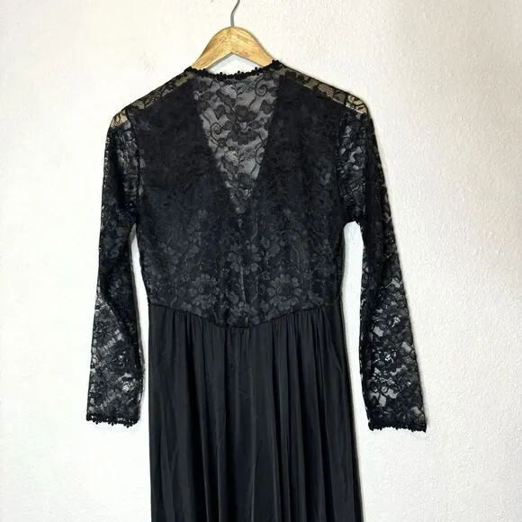 Vintage Miss Elaine Lace Long Sleeve Robe Lingerie Whimsygoth‎ Victorian Gothic