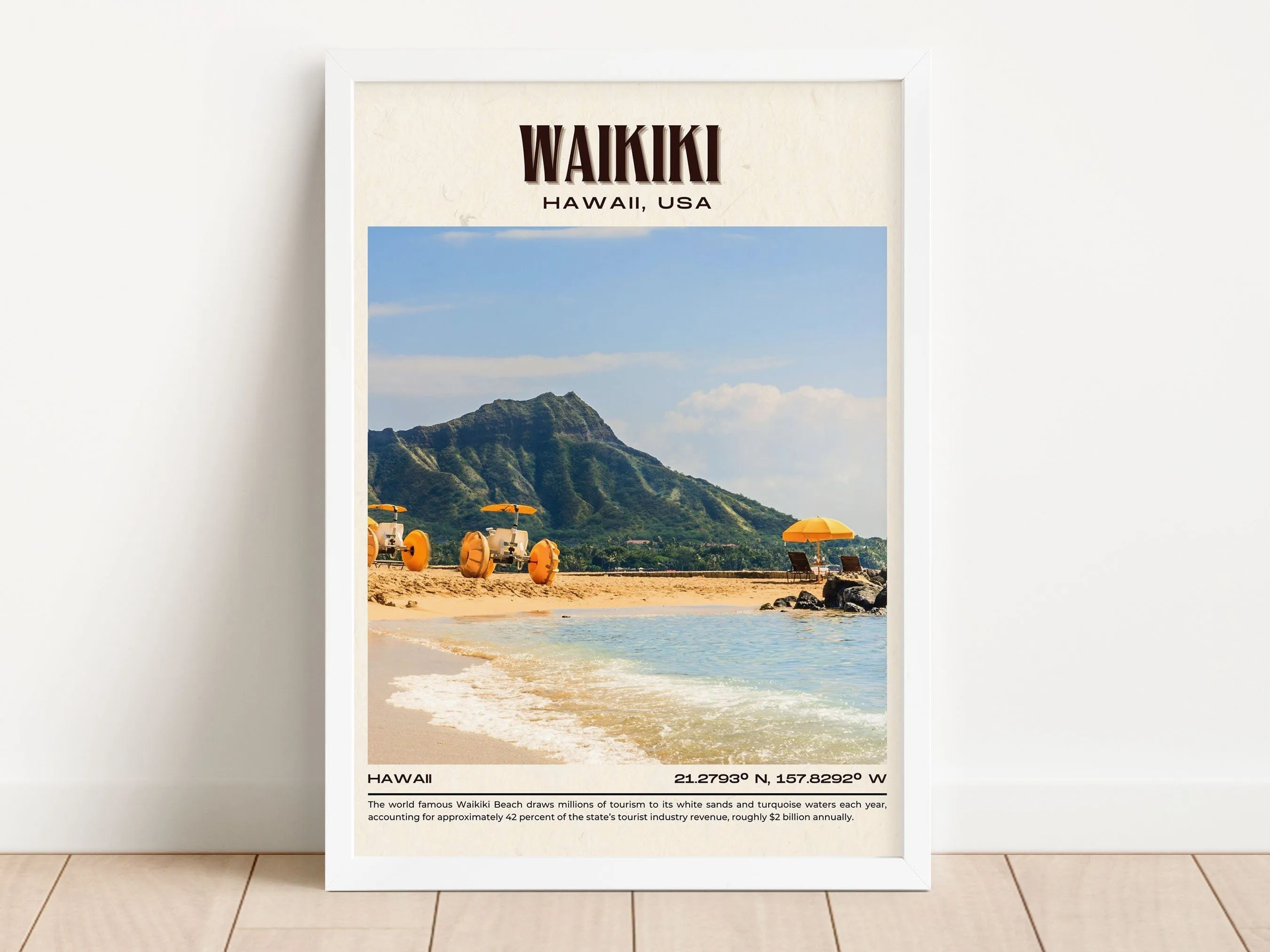 Waikiki Vintage Wall Art,Hawaii, USA