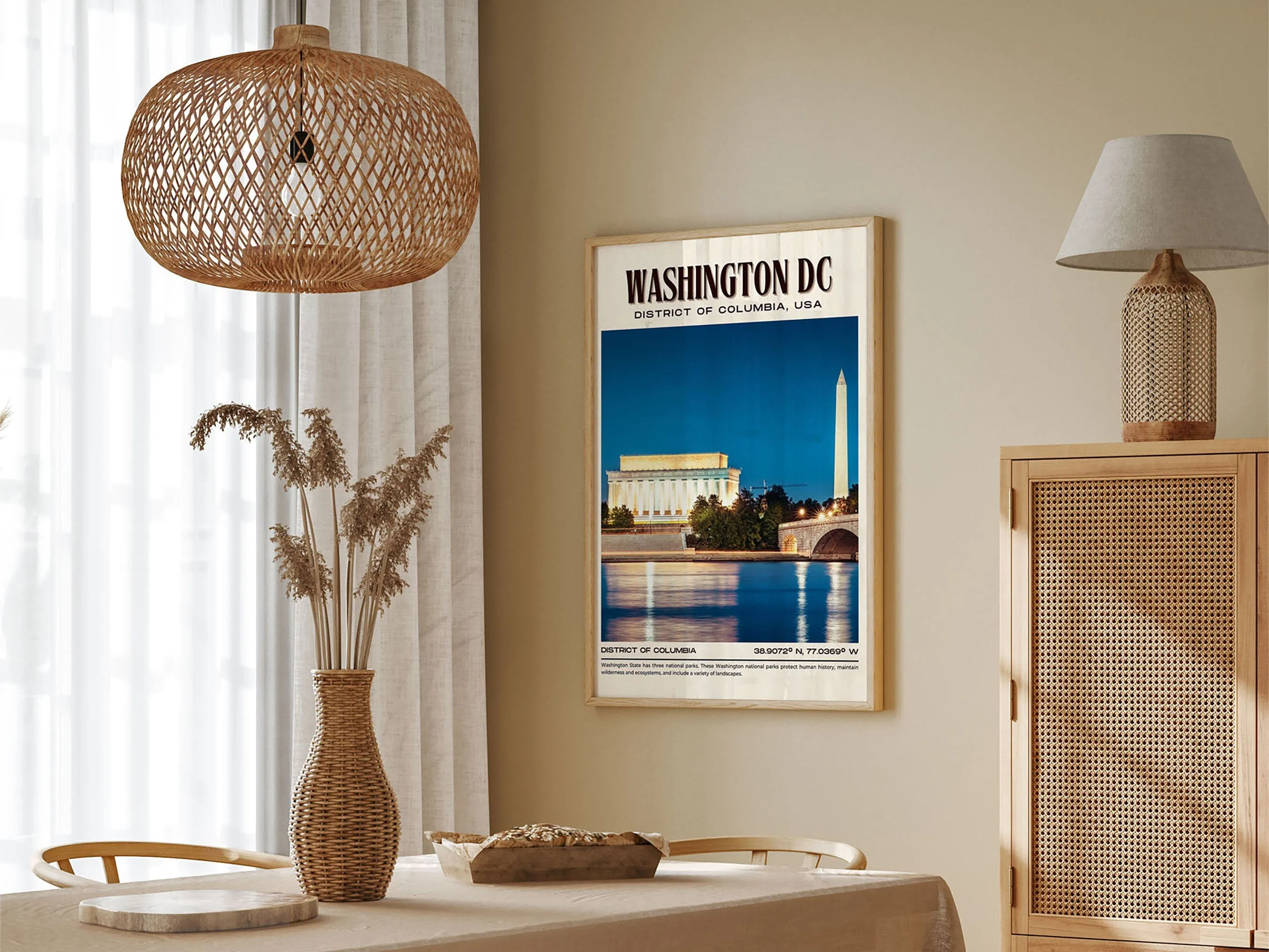 Washington DC Vintage Wall Art, District of Columbia, USA