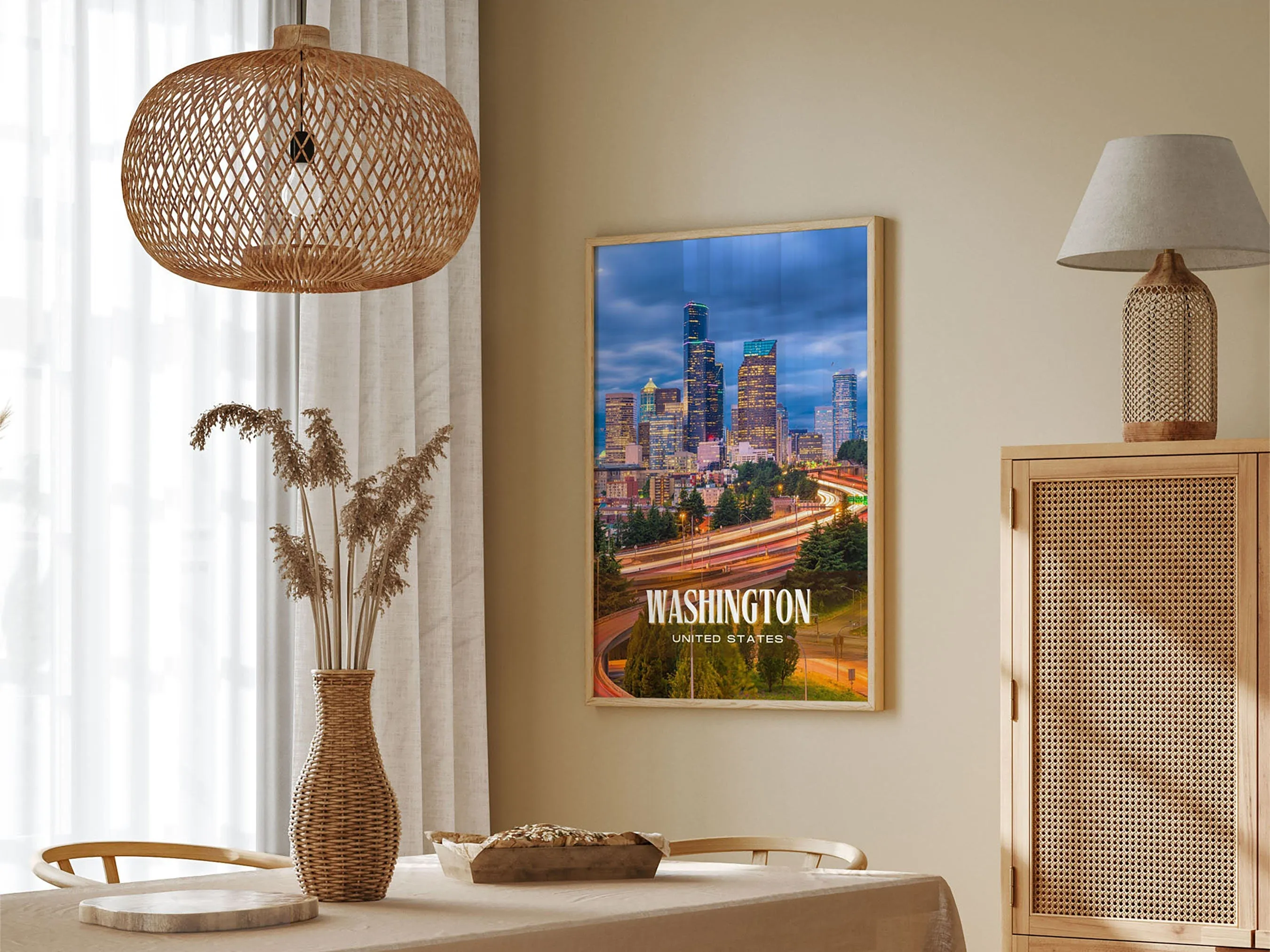 Washington Retro Wall Art, USA
