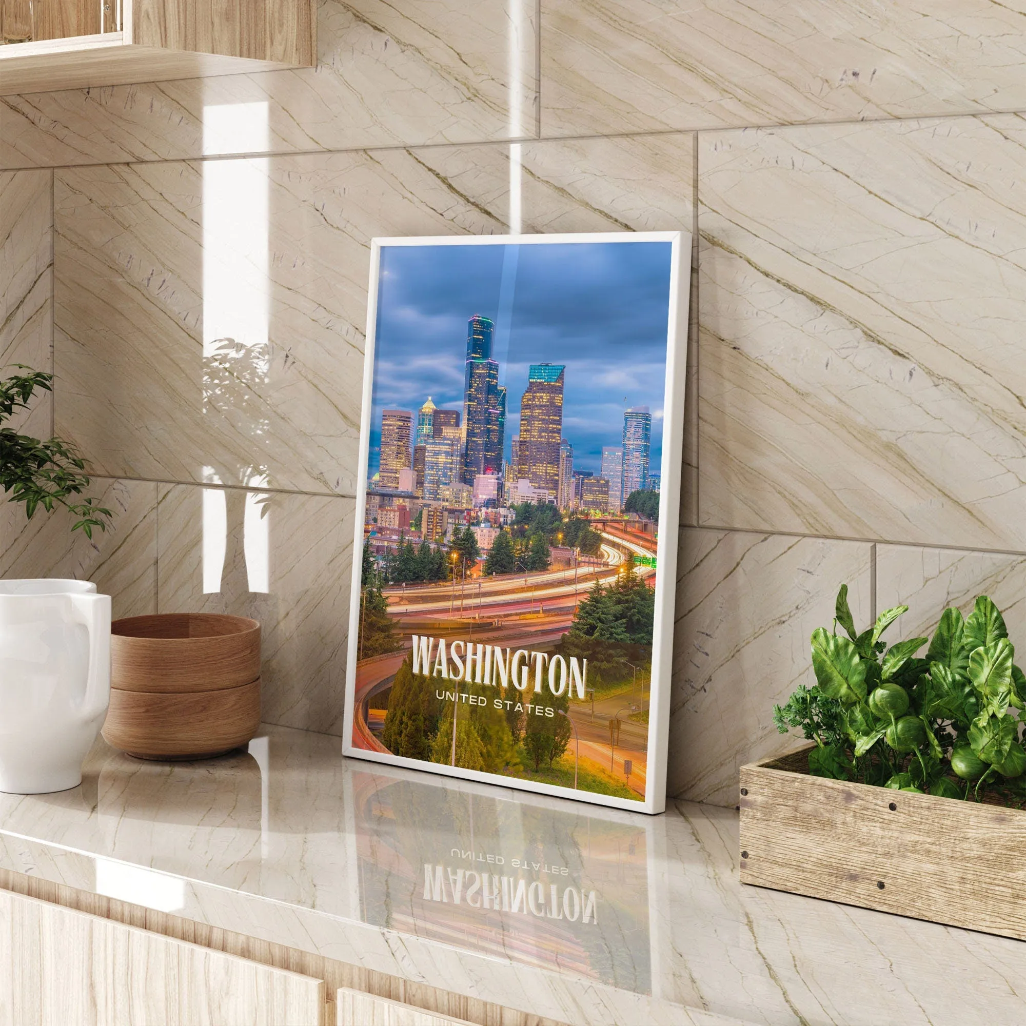 Washington Retro Wall Art, USA