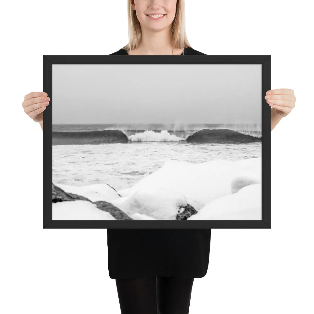 Watch Hill 'Winter Waves', Framed poster