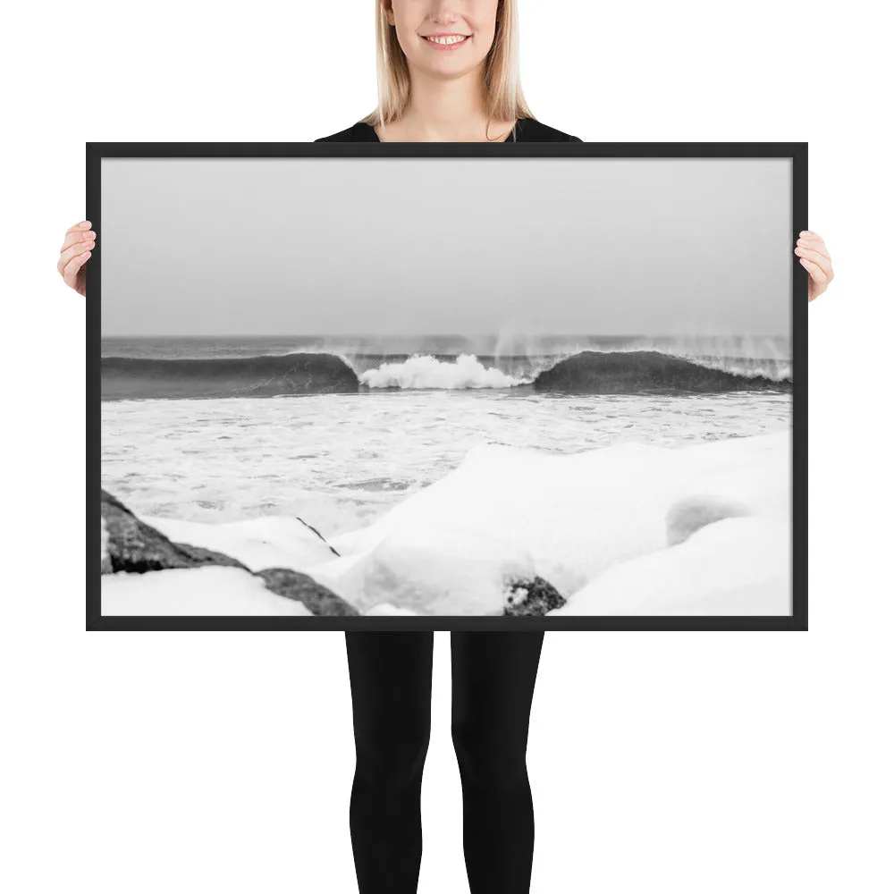 Watch Hill 'Winter Waves', Framed poster