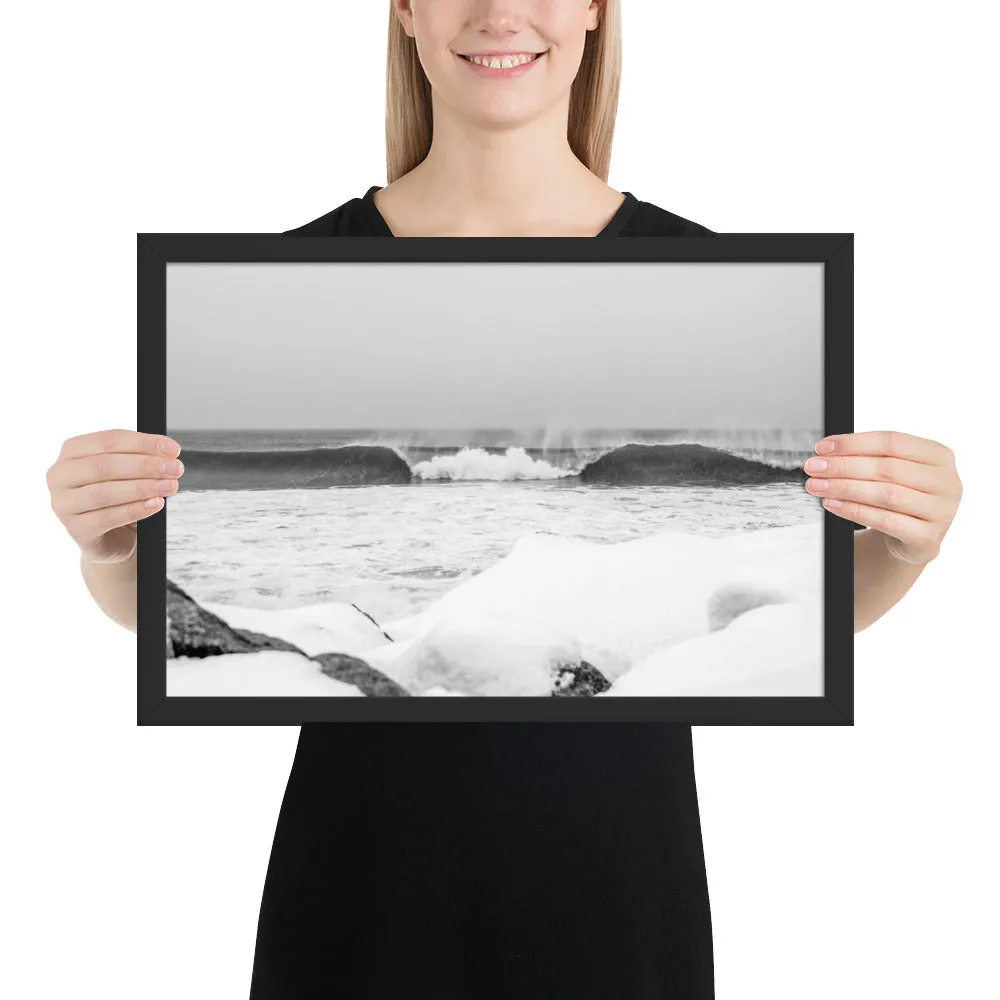 Watch Hill 'Winter Waves', Framed poster