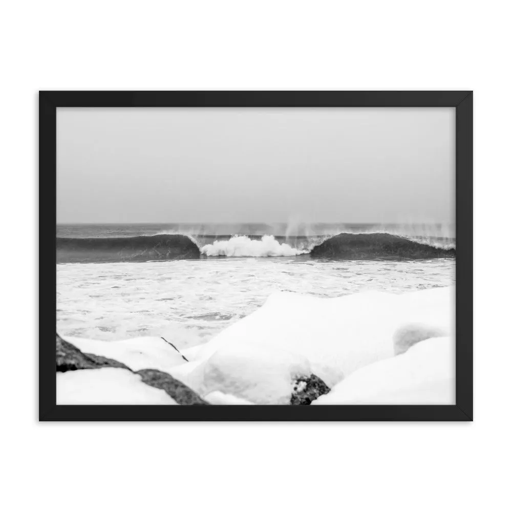 Watch Hill 'Winter Waves', Framed poster