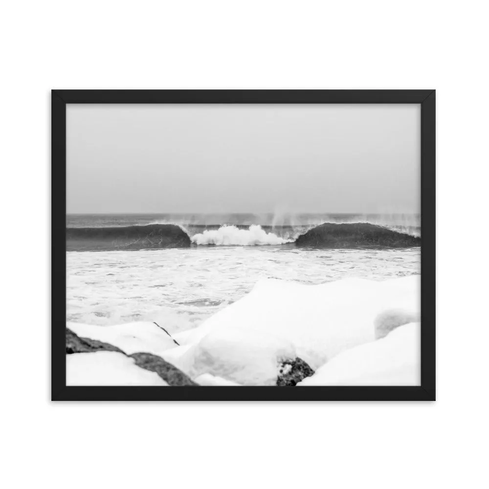 Watch Hill 'Winter Waves', Framed poster