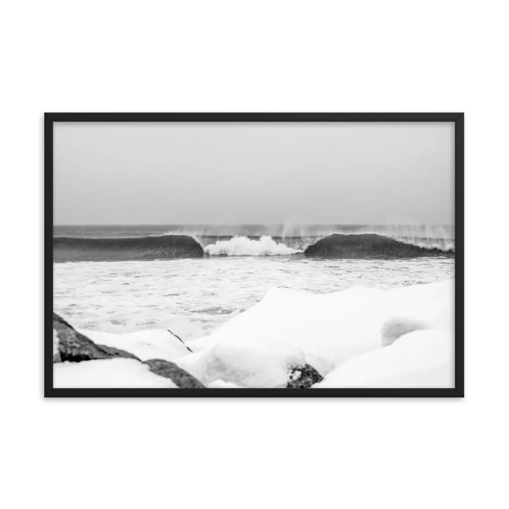 Watch Hill 'Winter Waves', Framed poster