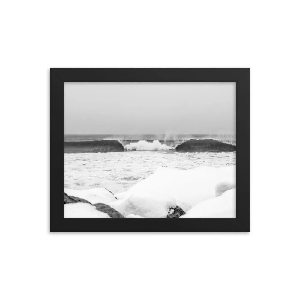 Watch Hill 'Winter Waves', Framed poster