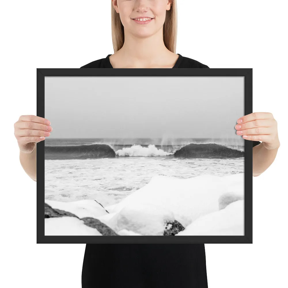 Watch Hill 'Winter Waves', Framed poster