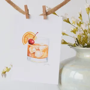Watercolor Print Old Fashioned