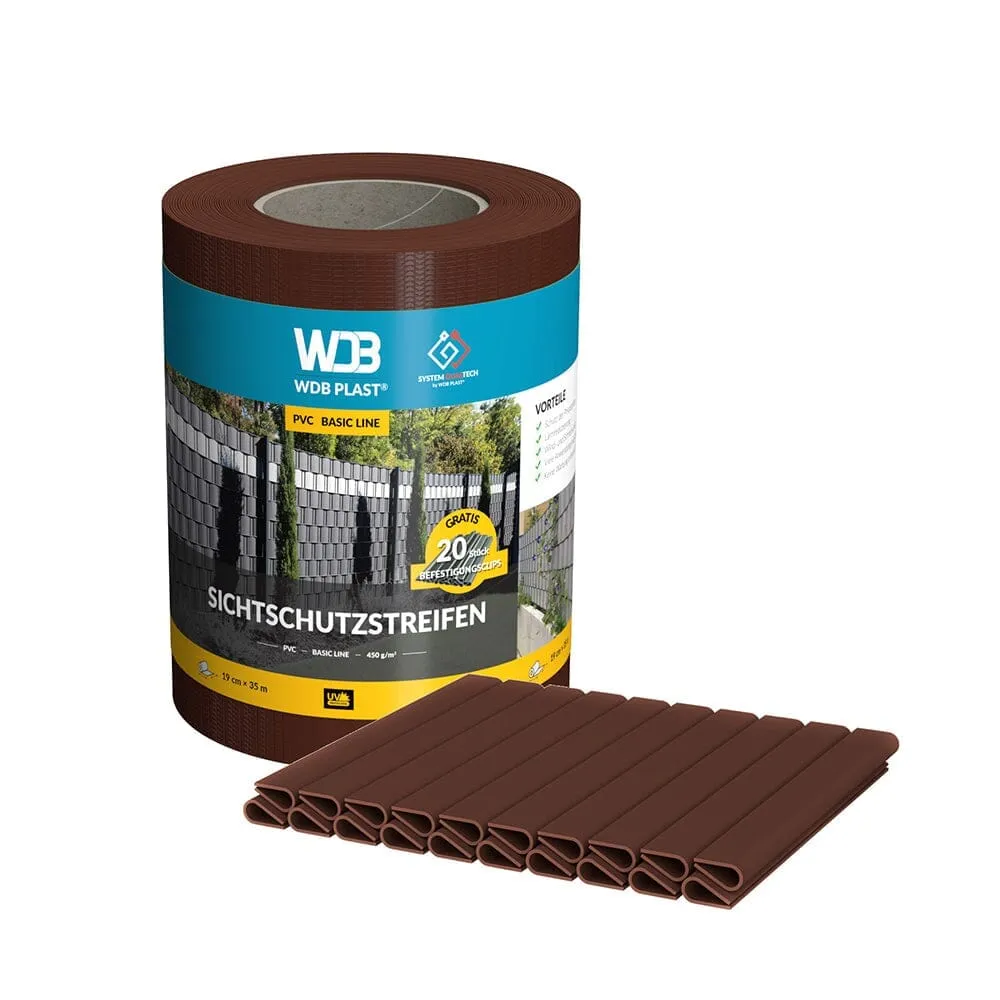 WDB Plast Sichtschutzband PVC Basic Line 190mm