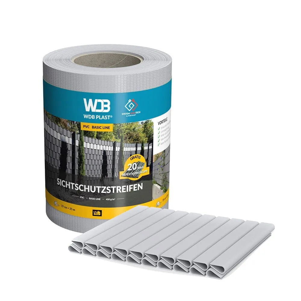 WDB Plast Sichtschutzband PVC Basic Line 190mm