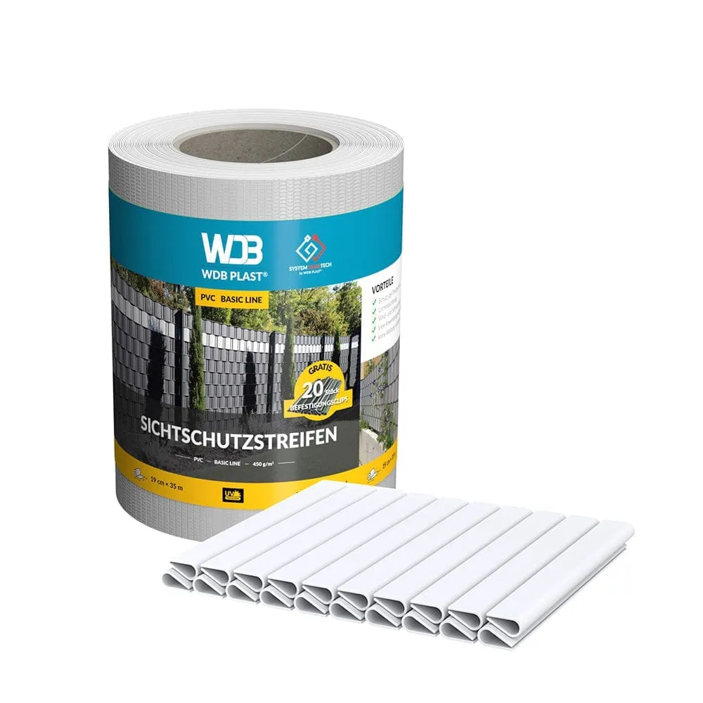 WDB Plast Sichtschutzband PVC Basic Line 190mm