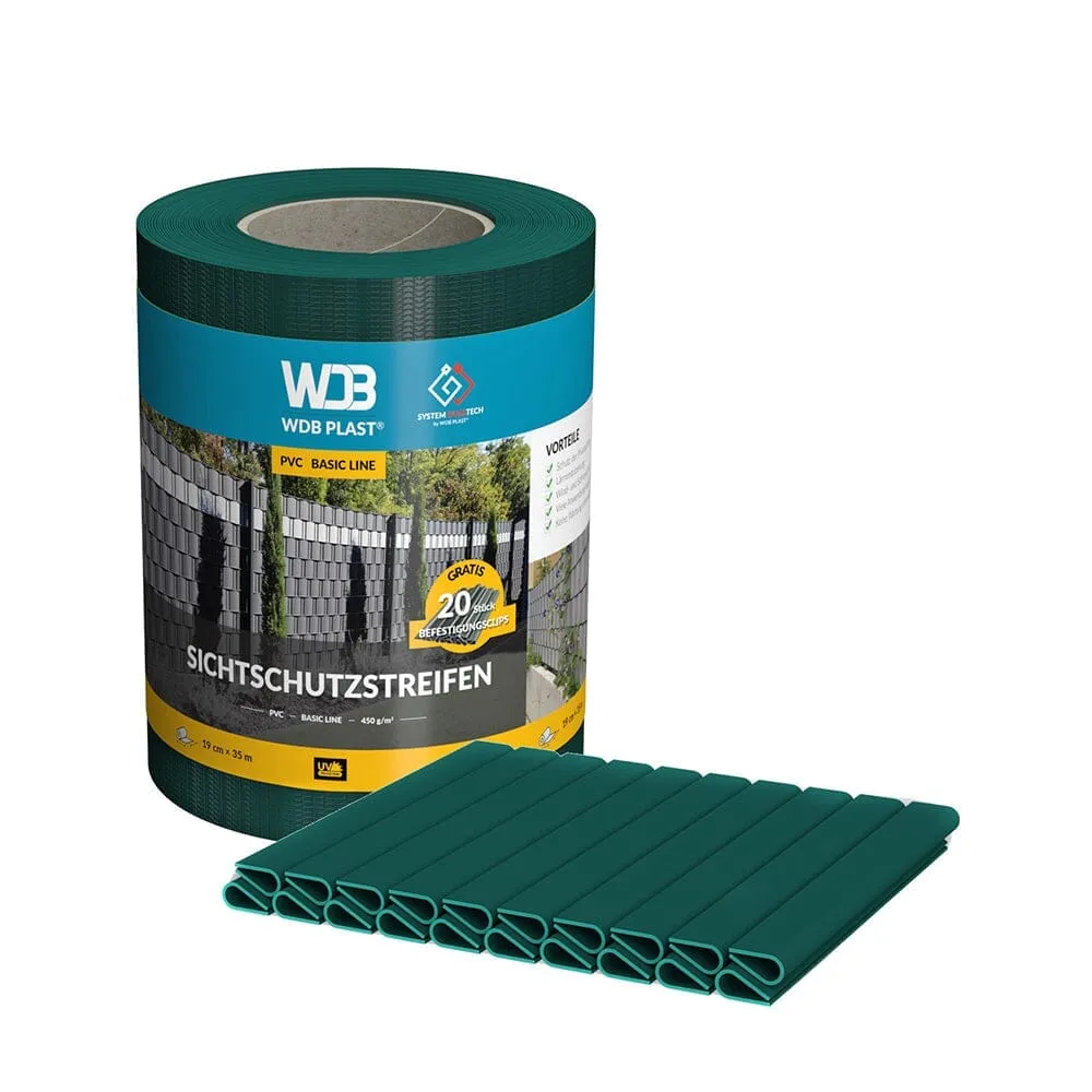 WDB Plast Sichtschutzband PVC Basic Line 190mm