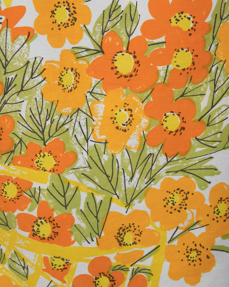 White and Marigold Cotton Blouse