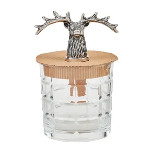 Wide Deer Antler Dof Glass & Bottle Stopper Set
