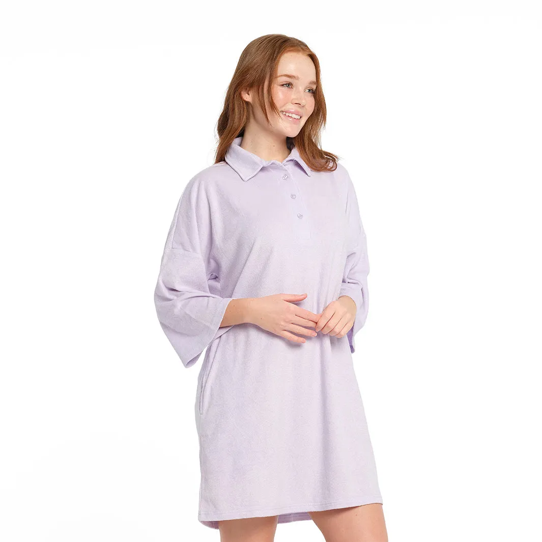 Womens Purple Heather Terry Dress