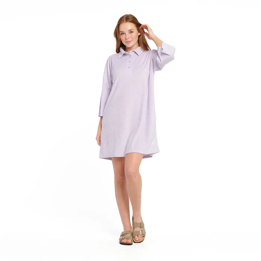 Womens Purple Heather Terry Dress