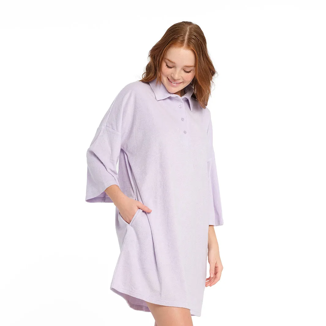 Womens Purple Heather Terry Dress