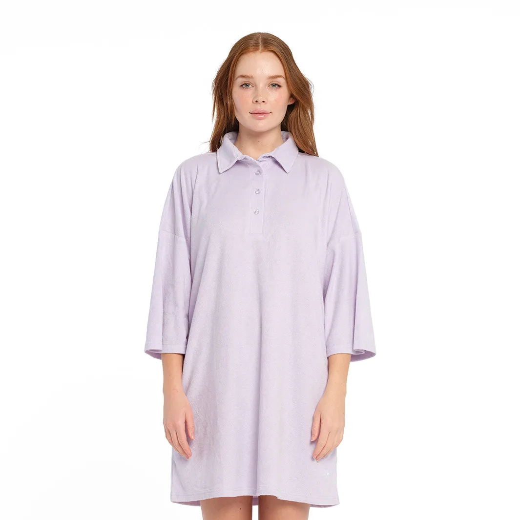 Womens Purple Heather Terry Dress