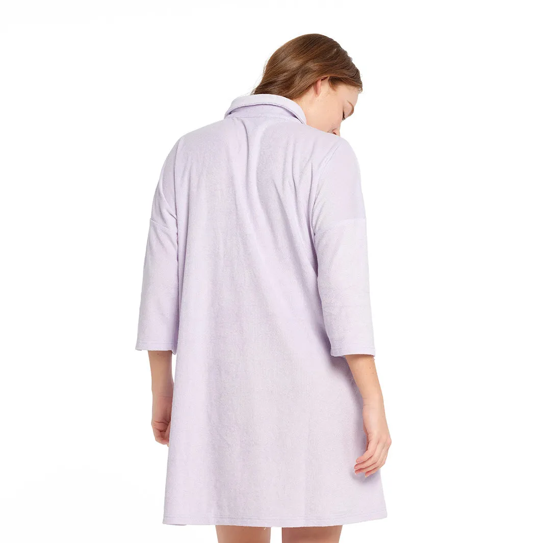 Womens Purple Heather Terry Dress