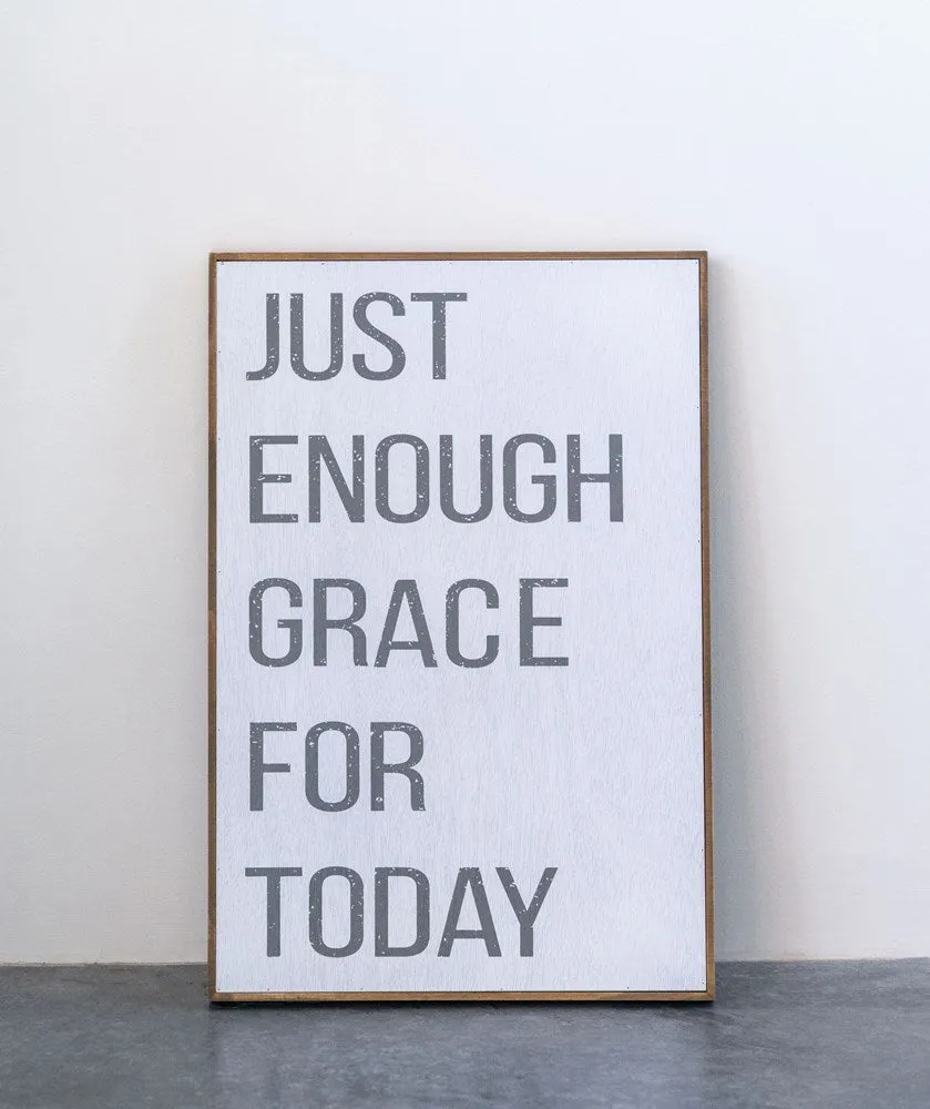 Wood Framed Wall Decor "Just Enough Grace For Today"