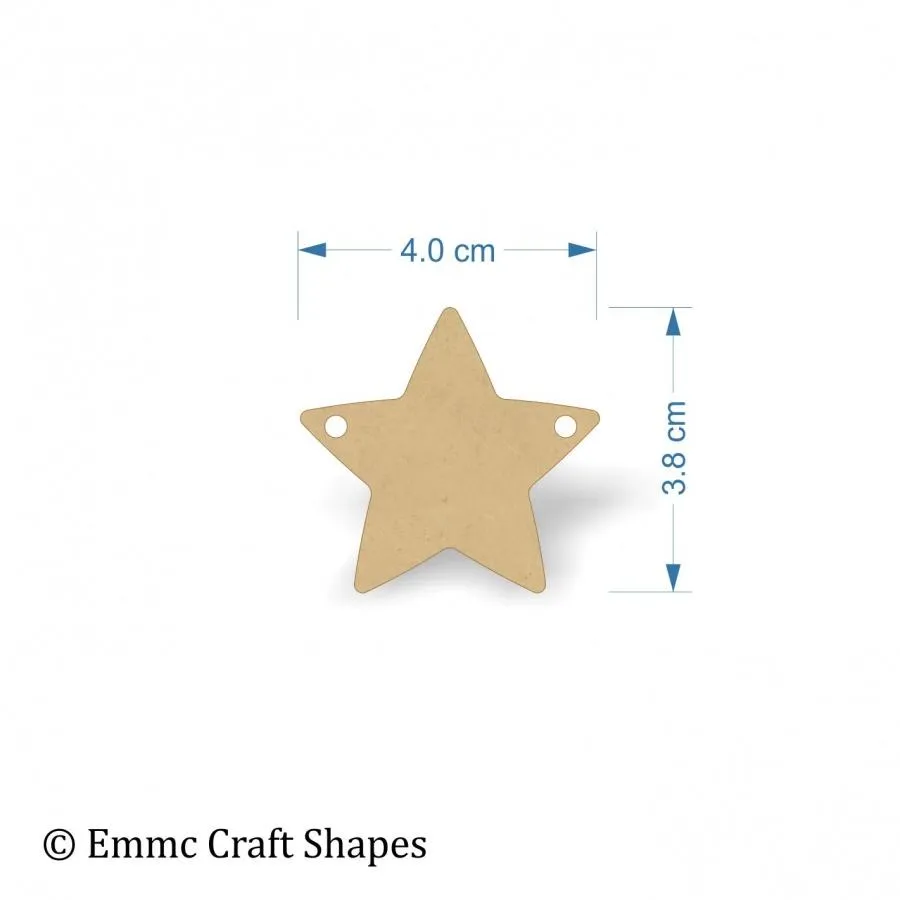 Wooden star shape blank - 3mm thick mdf