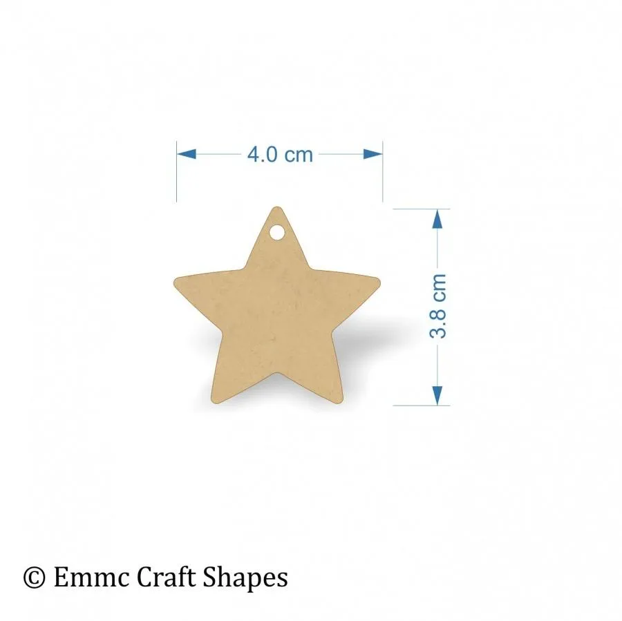 Wooden star shape blank - 3mm thick mdf