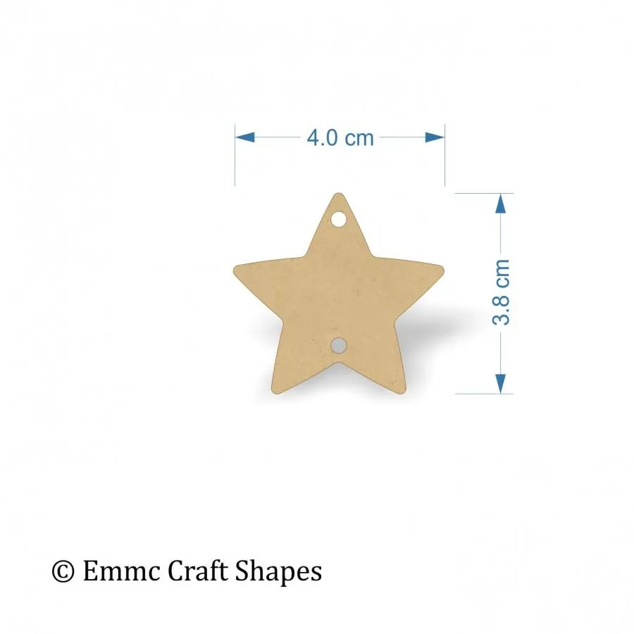 Wooden star shape blank - 3mm thick mdf